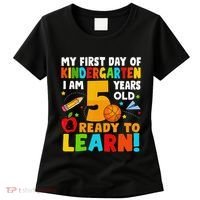 Im 5 Ready To Learn My First Day Of School Kindergarten Women's T-Shirt thumb 0