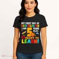 Im 5 Ready To Learn My First Day Of School Kindergarten Women's T-Shirt thumb 4