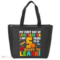 Im 5 Ready To Learn My First Day Of School Kindergarten Tote Bag thumb 0