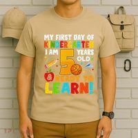 Im 5 Ready To Learn My First Day Of School Kindergarten T-Shirt thumb 6
