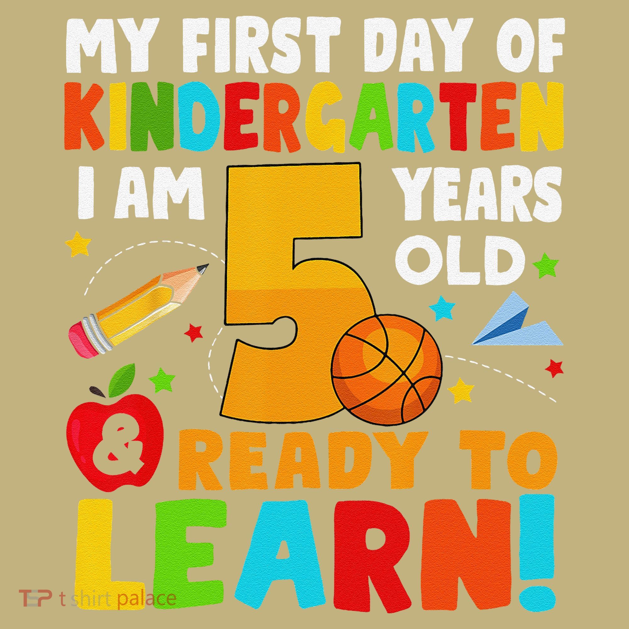 Im 5 Ready To Learn My First Day Of School Kindergarten Polo