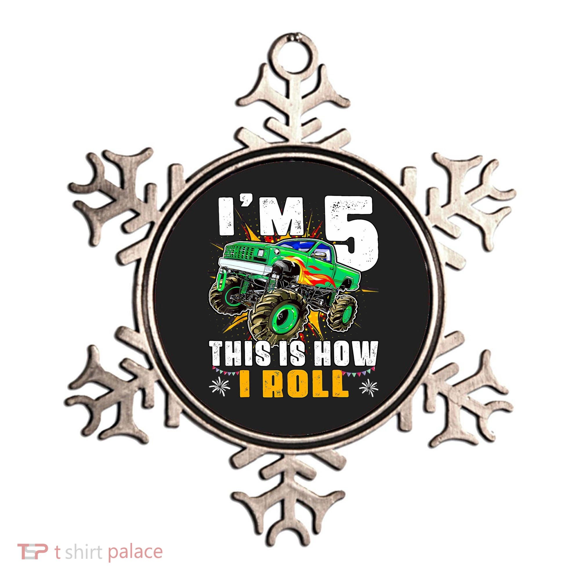 Im 5 This Is How I Roll Monster Truck 5th Birthday Boy Ornament