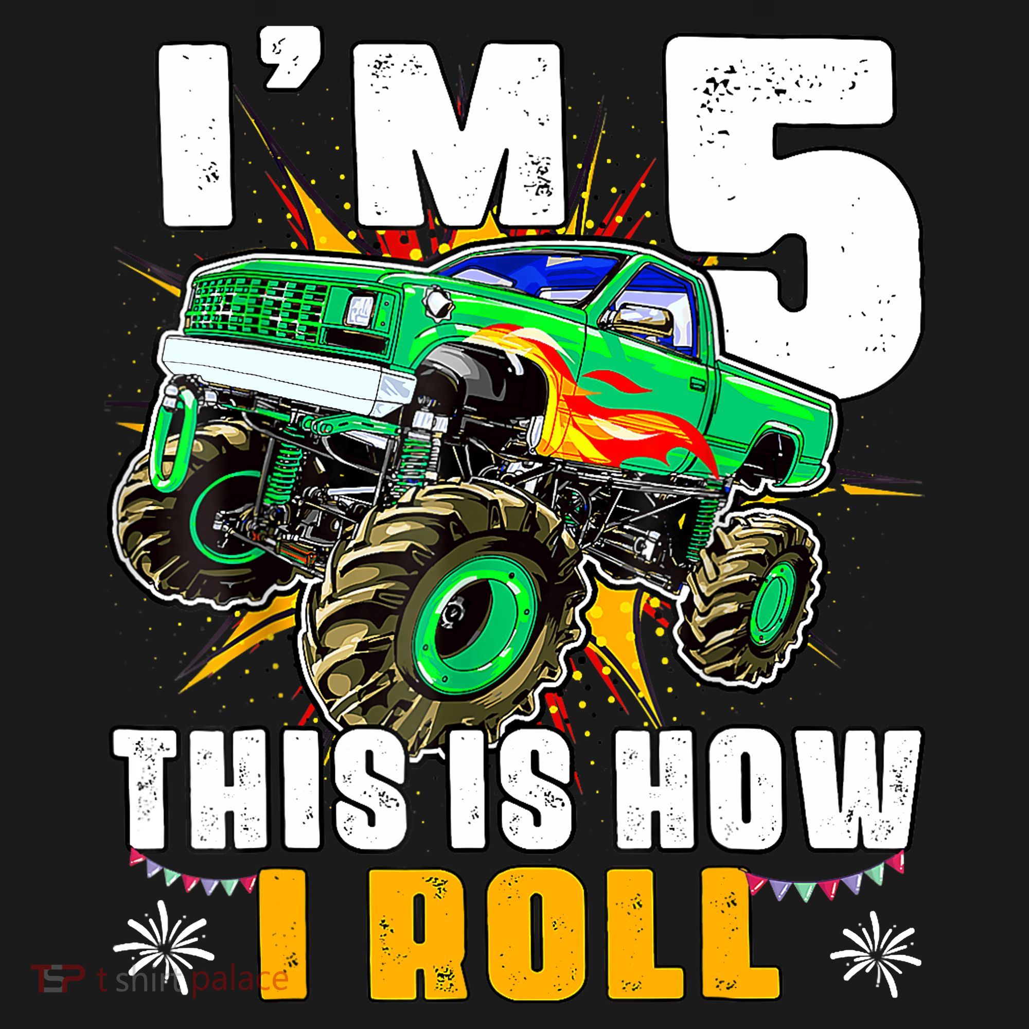 Im 5 This Is How I Roll Monster Truck 5th Birthday Boy Ornament
