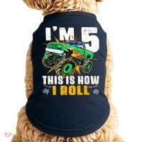 Im 5 This Is How I Roll Monster Truck 5th Birthday Boy Doggie Tank thumb 0