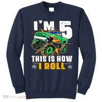 Im 5 This Is How I Roll Monster Truck 5th Birthday Boy Sweatshirt thumb 0