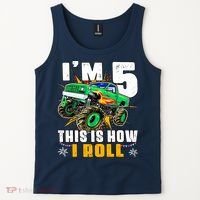 Im 5 This Is How I Roll Monster Truck 5th Birthday Boy Tank Top thumb 2