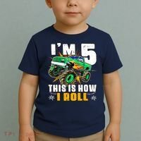 Im 5 This Is How I Roll Monster Truck 5th Birthday Boy Toddler T-Shirt thumb 2