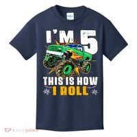 Im 5 This Is How I Roll Monster Truck 5th Birthday Boy Kids T-Shirt thumb 0