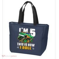 Im 5 This Is How I Roll Monster Truck 5th Birthday Boy Tote Bag thumb 3