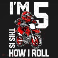 Im 5 This Is How I Roll Dirt Bike 5th Birthday Party Boy Ornament thumb 1