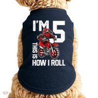 Im 5 This Is How I Roll Dirt Bike 5th Birthday Party Boy Doggie Tank thumb 0