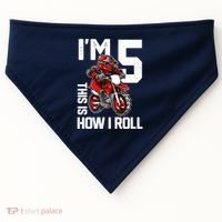 Im 5 This Is How I Roll Dirt Bike 5th Birthday Party Boy USA-Made Doggie Bandana thumb 0