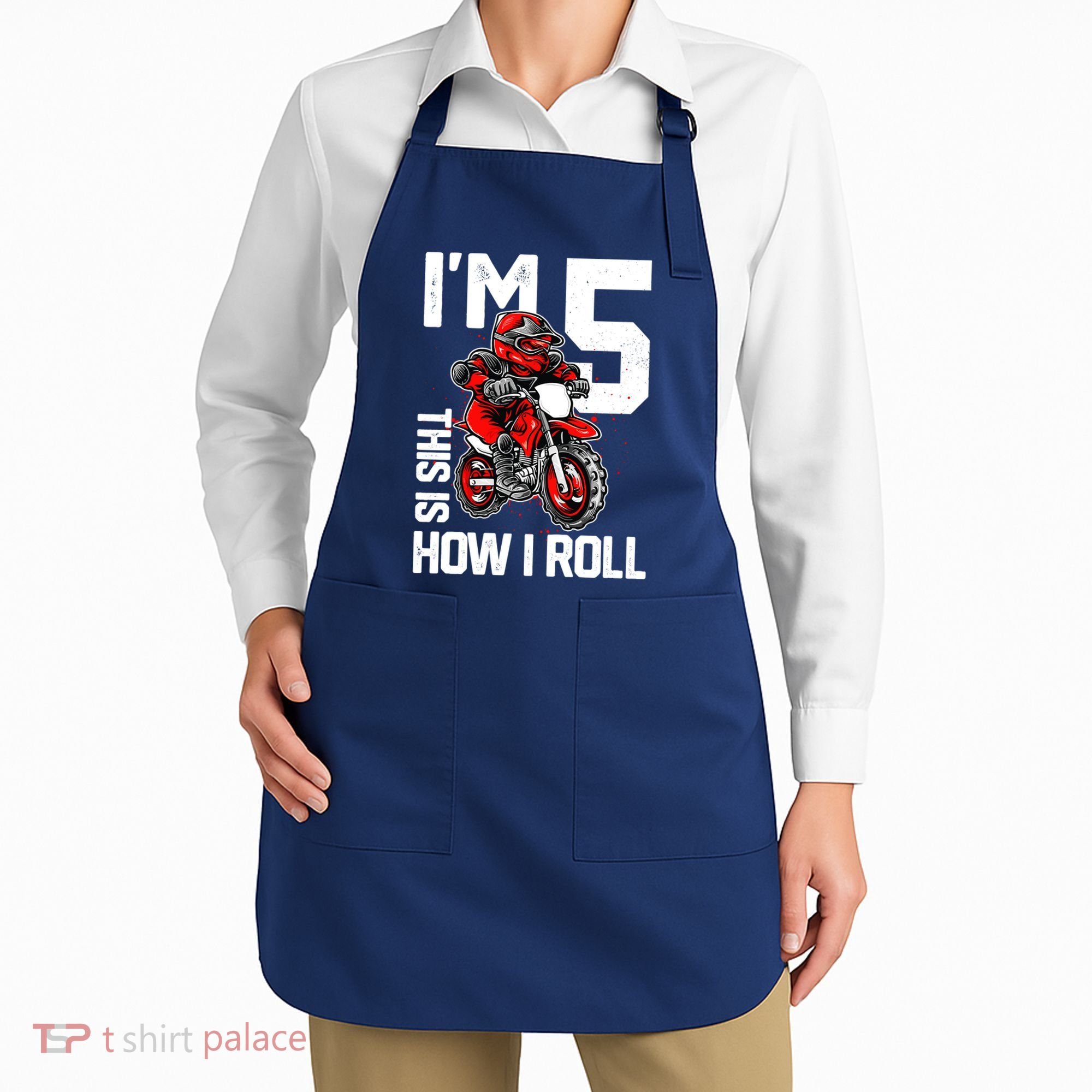Im 5 This Is How I Roll Dirt Bike 5th Birthday Party Boy Apron