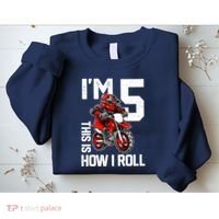 Im 5 This Is How I Roll Dirt Bike 5th Birthday Party Boy Sweatshirt thumb 2