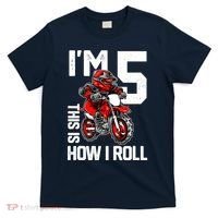 Im 5 This Is How I Roll Dirt Bike 5th Birthday Party Boy T-Shirt thumb 0