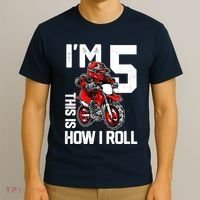 Im 5 This Is How I Roll Dirt Bike 5th Birthday Party Boy T-Shirt thumb 3
