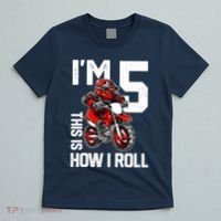 Im 5 This Is How I Roll Dirt Bike 5th Birthday Party Boy T-Shirt thumb 5