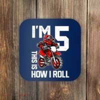 Im 5 This Is How I Roll Dirt Bike 5th Birthday Party Boy Coaster thumb 0