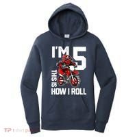 Im 5 This Is How I Roll Dirt Bike 5th Birthday Party Boy Women's Hoodie thumb 0