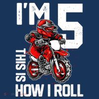 Im 5 This Is How I Roll Dirt Bike 5th Birthday Party Boy Women's Hoodie thumb 2