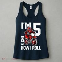 Im 5 This Is How I Roll Dirt Bike 5th Birthday Party Boy Women's Tank Top thumb 3