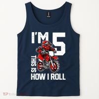 Im 5 This Is How I Roll Dirt Bike 5th Birthday Party Boy Tank Top thumb 2