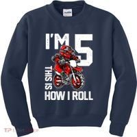 Im 5 This Is How I Roll Dirt Bike 5th Birthday Party Boy Kids Sweatshirt thumb 0