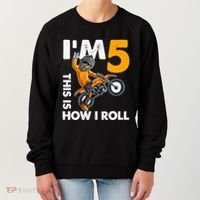 IM 5 This Is How I Roll Dirt Bike 5th Birthday Party Boy Women's Sweatshirt thumb 0