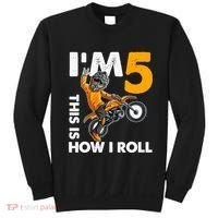 IM 5 This Is How I Roll Dirt Bike 5th Birthday Party Boy Sweatshirt thumb 0