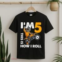 IM 5 This Is How I Roll Dirt Bike 5th Birthday Party Boy T-Shirt thumb 2