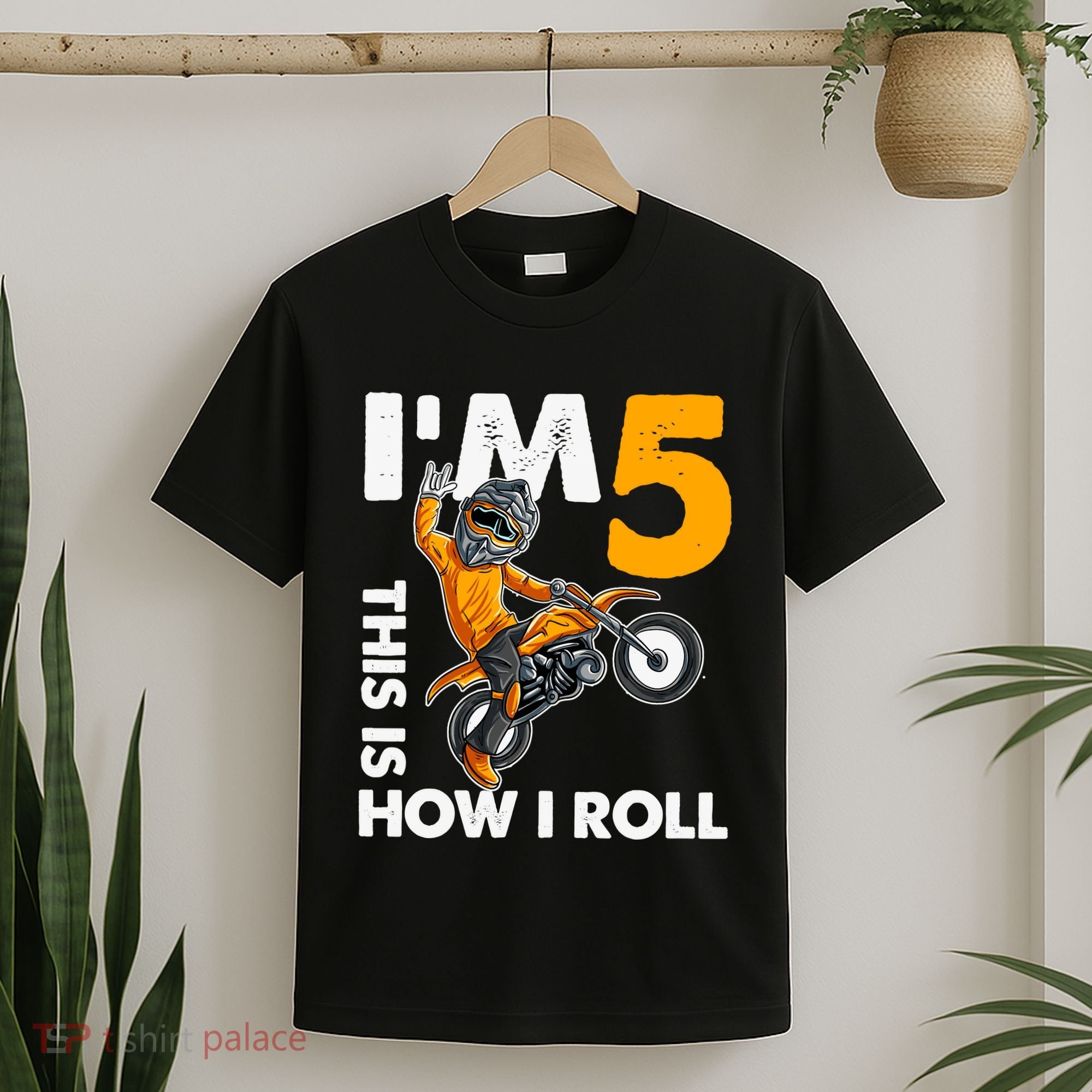 IM 5 This Is How I Roll Dirt Bike 5th Birthday Party Boy T-Shirt