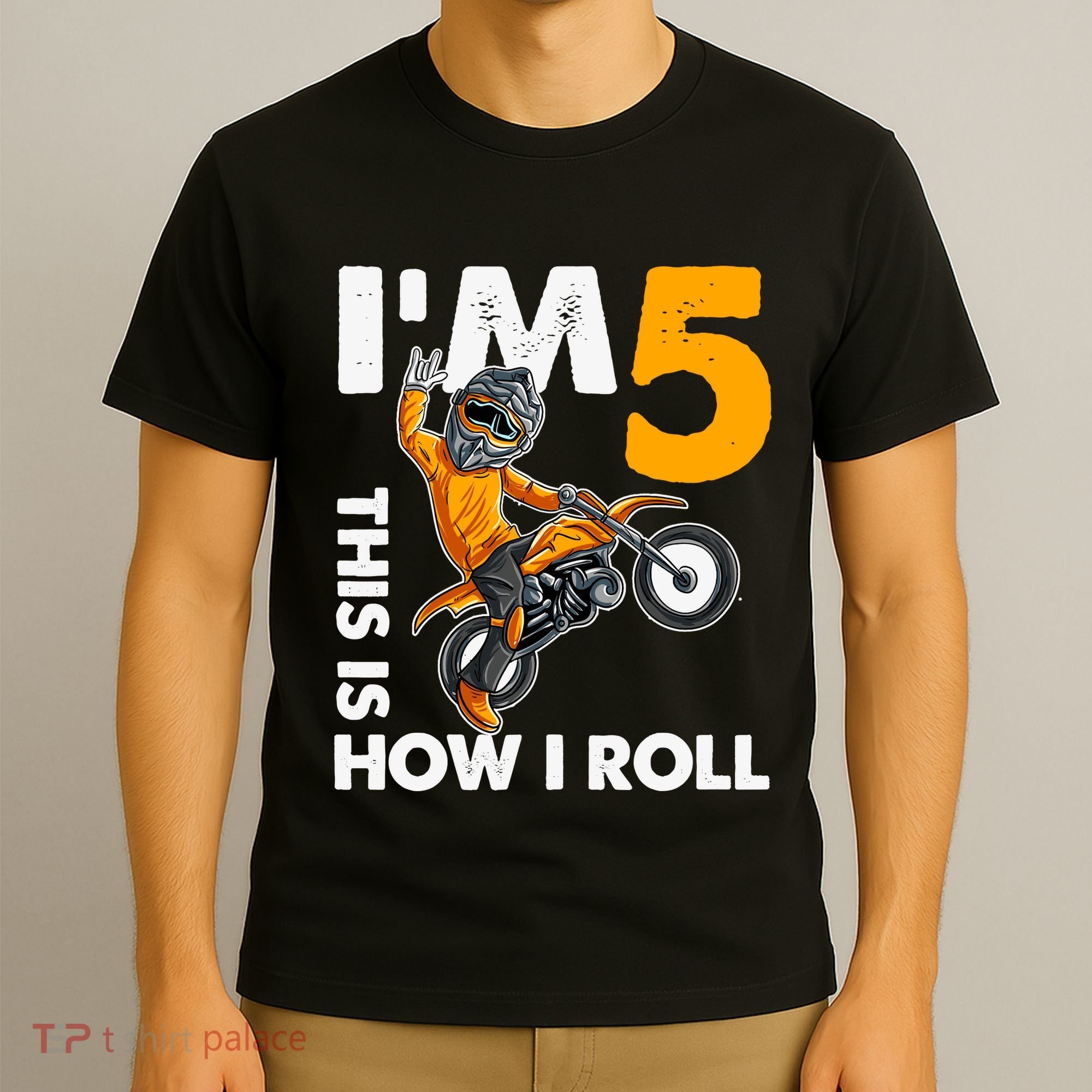 IM 5 This Is How I Roll Dirt Bike 5th Birthday Party Boy T-Shirt