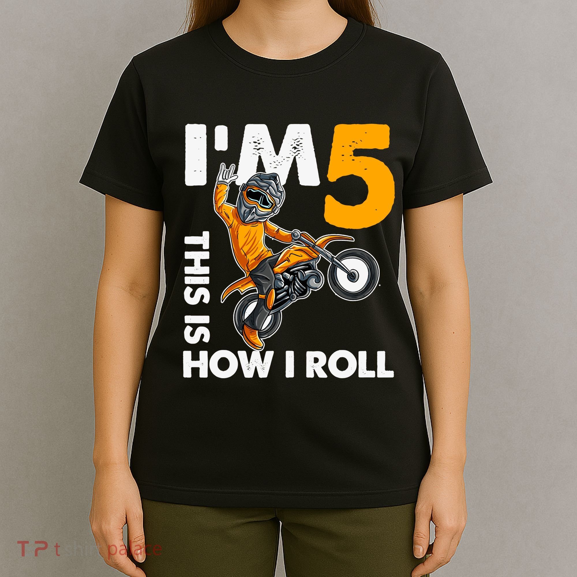 IM 5 This Is How I Roll Dirt Bike 5th Birthday Party Boy T-Shirt