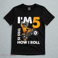 IM 5 This Is How I Roll Dirt Bike 5th Birthday Party Boy T-Shirt thumb 5