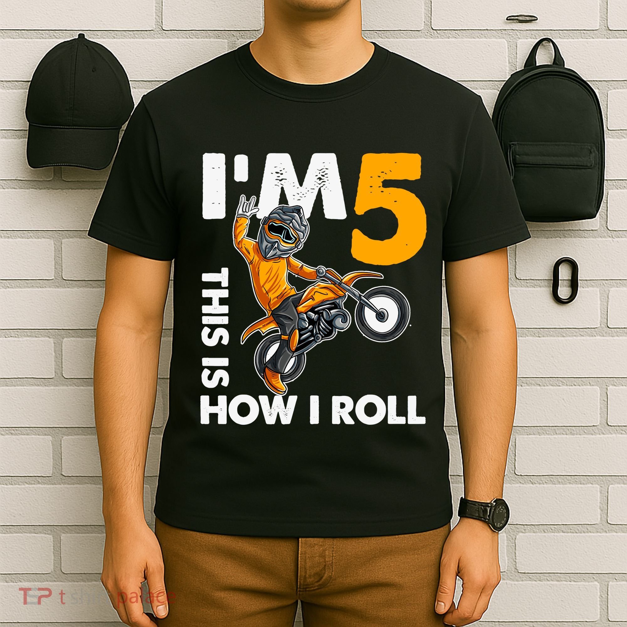 IM 5 This Is How I Roll Dirt Bike 5th Birthday Party Boy T-Shirt