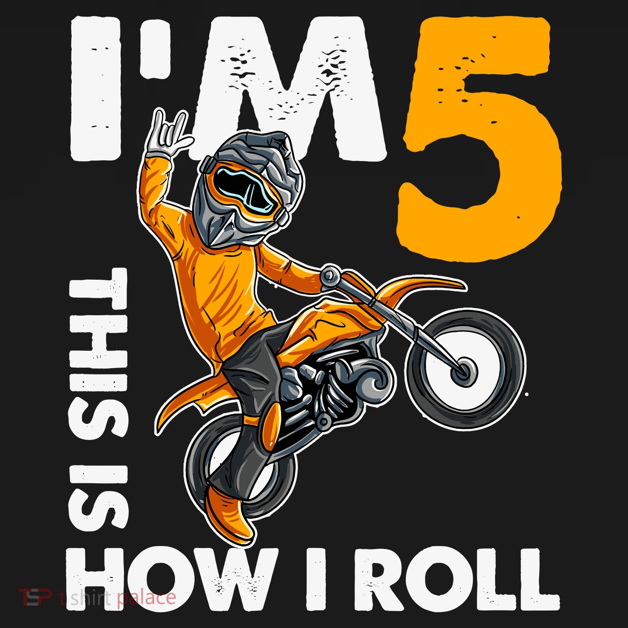 IM 5 This Is How I Roll Dirt Bike 5th Birthday Party Boy Women's Hoodie
