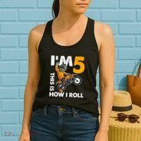 IM 5 This Is How I Roll Dirt Bike 5th Birthday Party Boy Women's Tank Top thumb 2