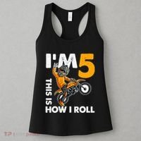 IM 5 This Is How I Roll Dirt Bike 5th Birthday Party Boy Women's Tank Top thumb 3