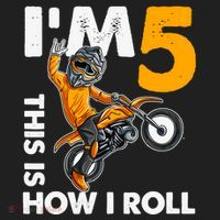 IM 5 This Is How I Roll Dirt Bike 5th Birthday Party Boy Hat thumb 2