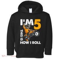 IM 5 This Is How I Roll Dirt Bike 5th Birthday Party Boy Toddler Hoodie thumb 0