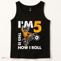 IM 5 This Is How I Roll Dirt Bike 5th Birthday Party Boy Tank Top thumb 2
