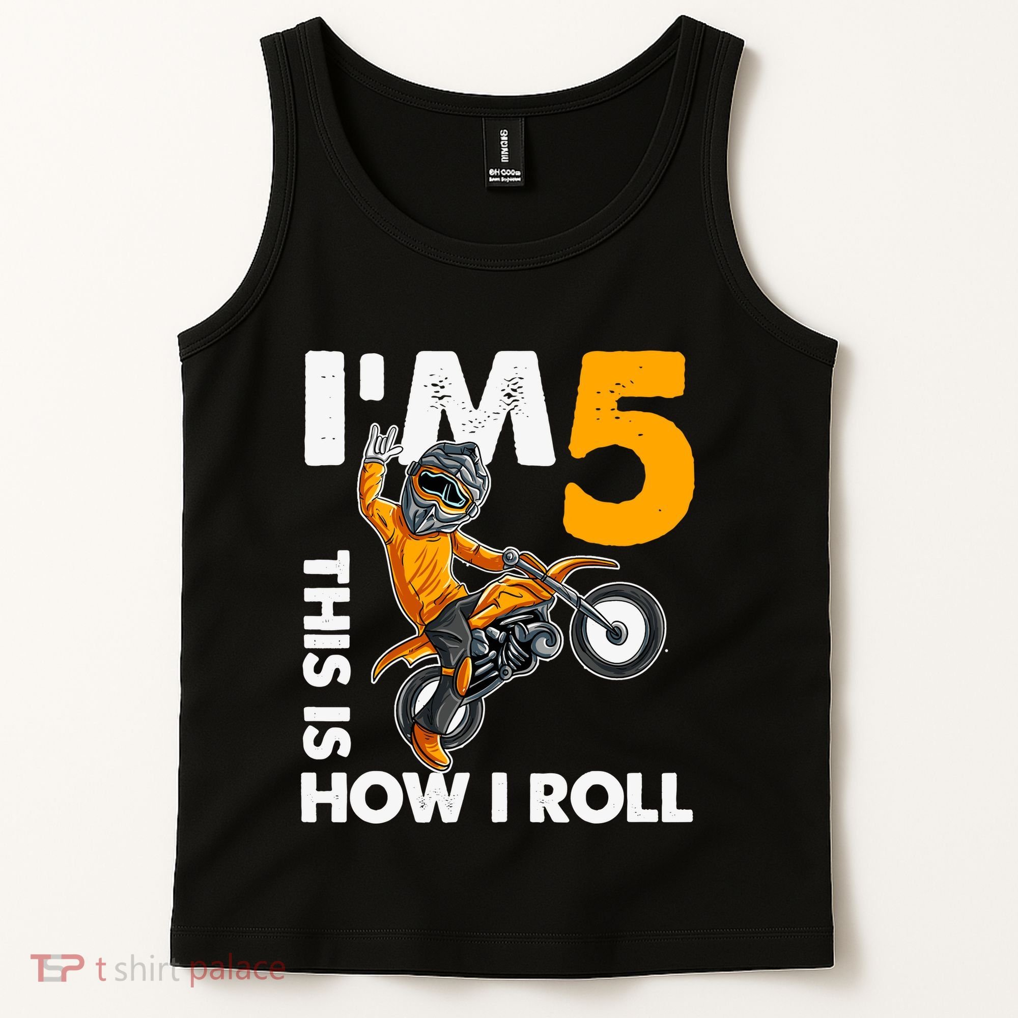 IM 5 This Is How I Roll Dirt Bike 5th Birthday Party Boy Tank Top