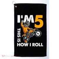 IM 5 This Is How I Roll Dirt Bike 5th Birthday Party Boy Golf Towel thumb 0