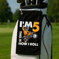 IM 5 This Is How I Roll Dirt Bike 5th Birthday Party Boy Golf Towel thumb 2