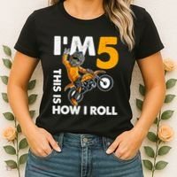 IM 5 This Is How I Roll Dirt Bike 5th Birthday Party Boy Women's T-Shirt thumb 2