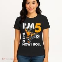 IM 5 This Is How I Roll Dirt Bike 5th Birthday Party Boy Women's T-Shirt thumb 4