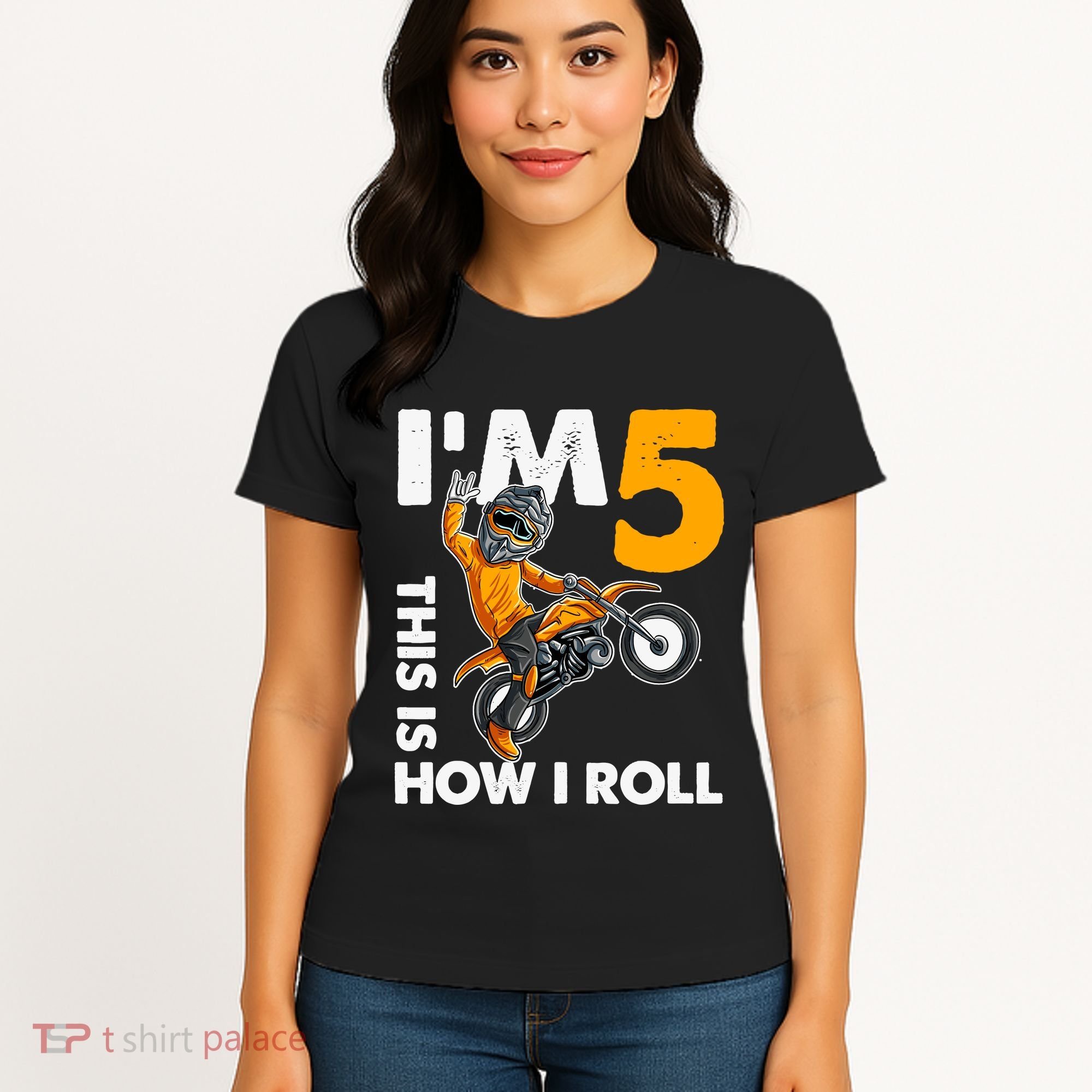 IM 5 This Is How I Roll Dirt Bike 5th Birthday Party Boy Women's T-Shirt