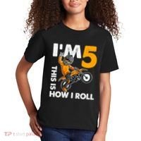 IM 5 This Is How I Roll Dirt Bike 5th Birthday Party Boy Kids T-Shirt thumb 2