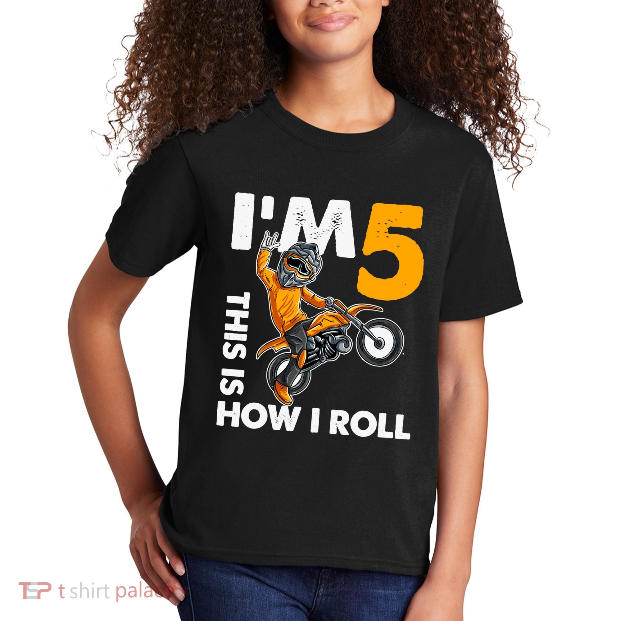 IM 5 This Is How I Roll Dirt Bike 5th Birthday Party Boy Kids T-Shirt