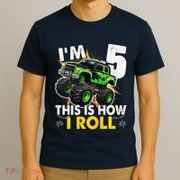 IM 5 This Is How I Roll Monster Truck 5th Birthday T-Shirt thumb 3